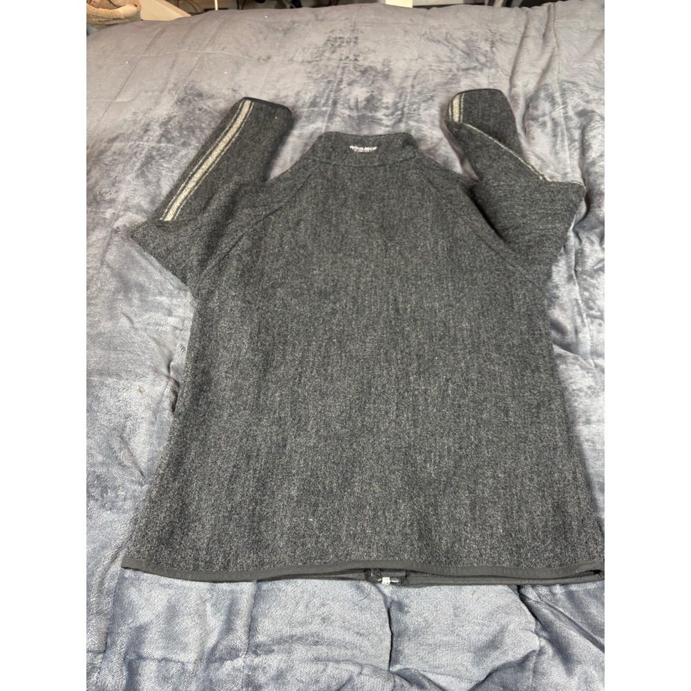 Woolrich Mens Gray Herringbone Zip Up‎ Fleece Jacket Est 1830 Size M - Picture 5 of 6